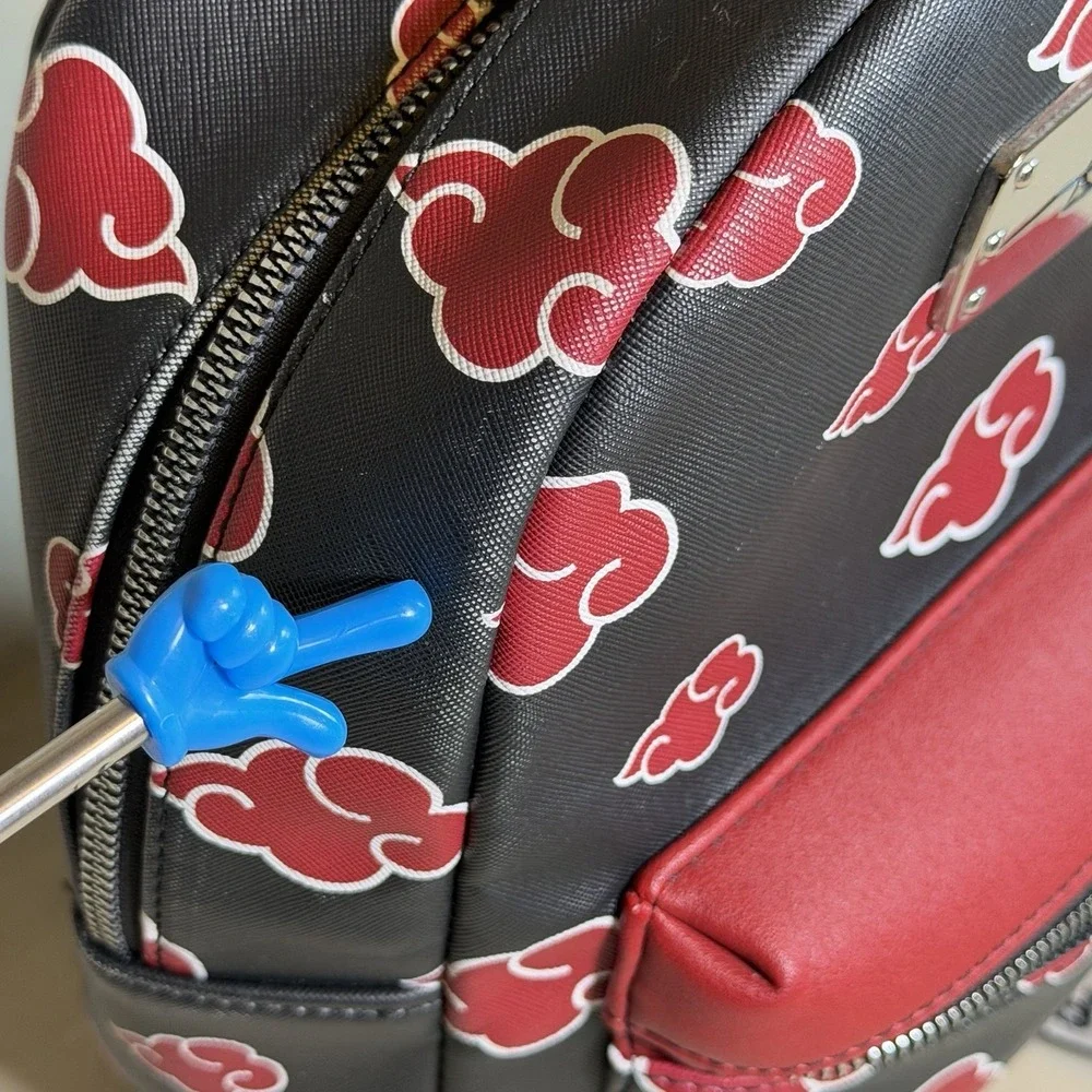 Bioworld Naruto Shippuden Collection Akatsuki Red Cloud Mini Backpack *Read*